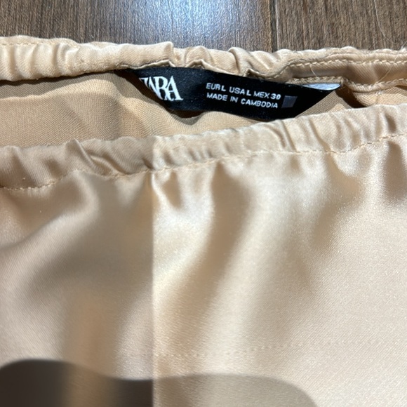 Zara blouse gold satin sz L - Picture 2 of 5